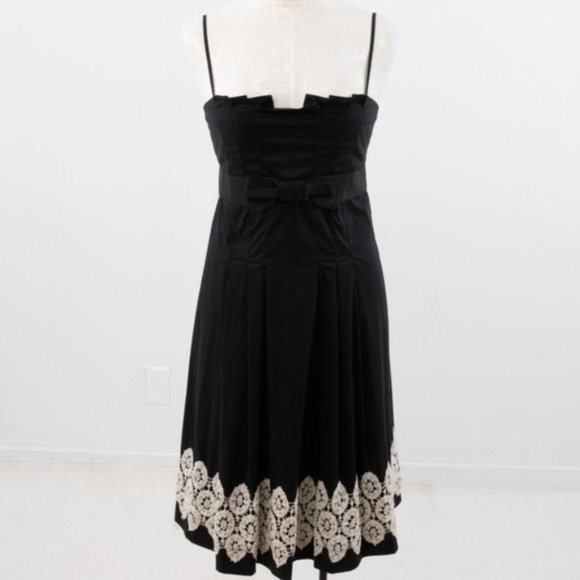 Robert Rodriguez 8 Pleated Babydoll Dress Black - Picture 1 of 7
